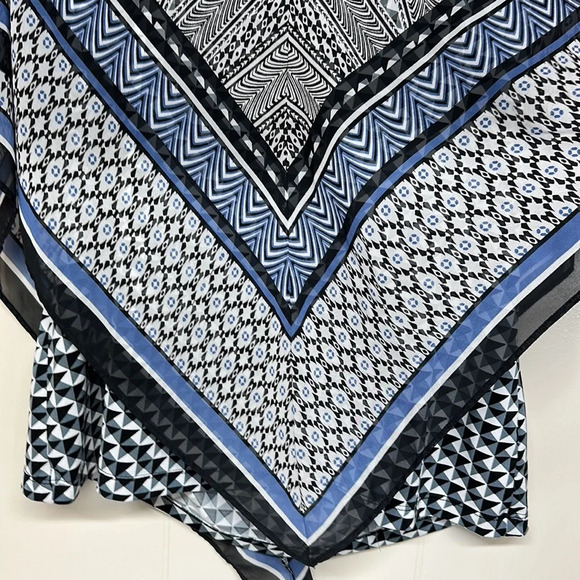 AB Studio Tank Top with Semi Sheer Poncho Overlay Sz Xl - Picture 2 of 9